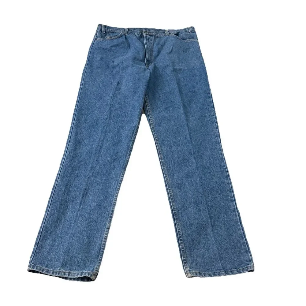 Vintage Levi's 540 Jeans Mens 42x36 Brown Tab Straight Leg Blue Denim USA 80s